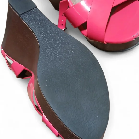 MUDD Women's Size 8 Vibrant Pink Wedge Sandals - Picture 7 of 7